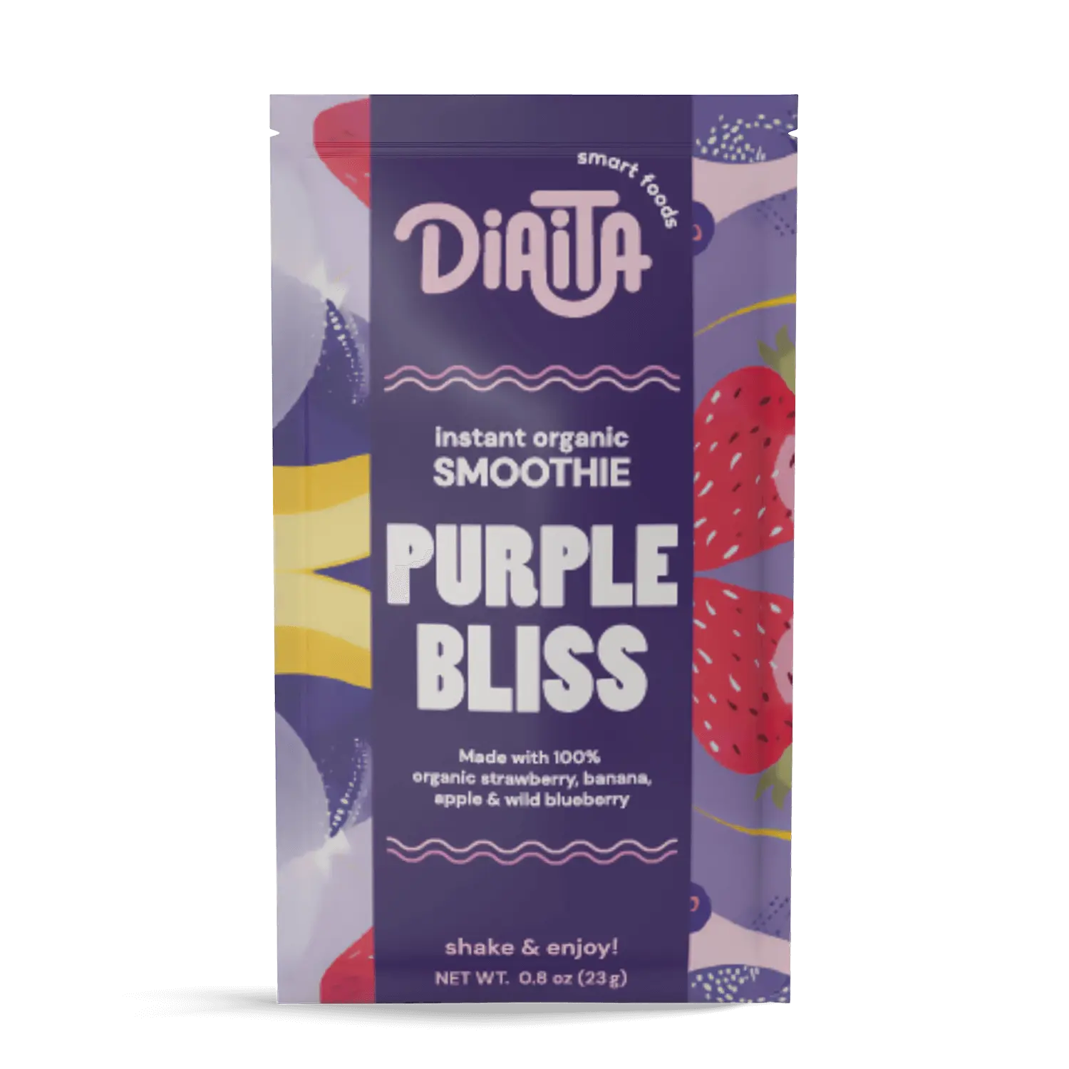 Instant Organic Smoothie - Purple Bliss | 100% Organic Freeze-Dried Fruits Blend | Easy On-the-Go Sachets, No Additives