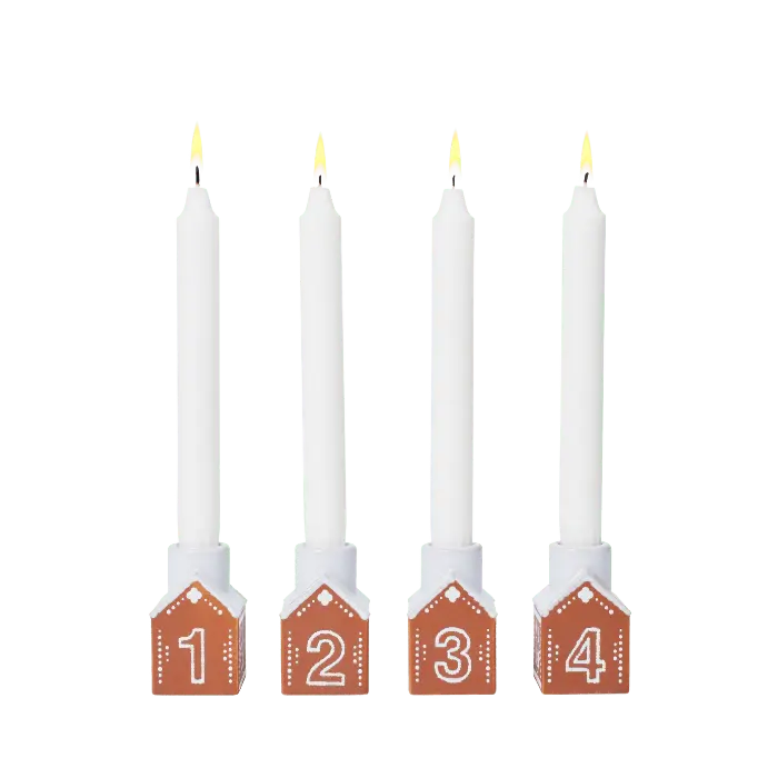 Kähler Gingerbread Advent Candle Holder, 4 Pcs.
