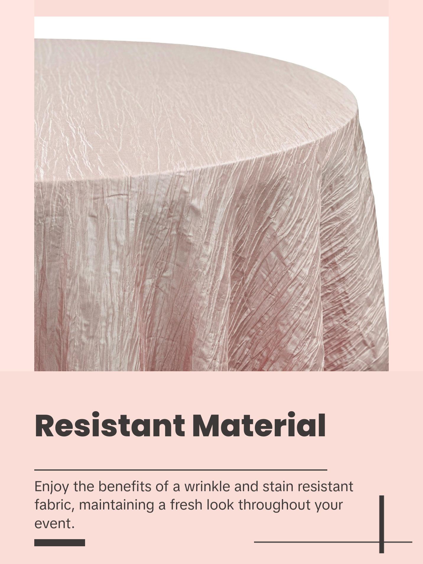 132 inch Crinkle Taffeta Round Tablecloth Blush