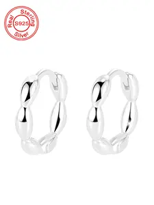 925 Sterling Silver Hoop Earrings, Elegant Minimalist Earrings, Fashionable Jewelry for Women & Girls, Trendy All-match & Exquisite Jewelry for Birthday Gift