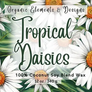 Tropical Daisies 12oz Candle Decor Fruits Coconut Aroma Scent