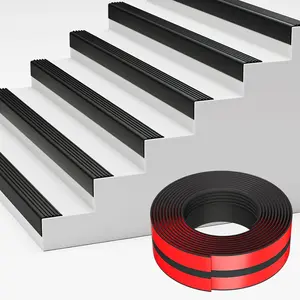 Stair Nosing, Rubber Edging Guard Trim Self Adhesive, Vinyl Staircase Step Edge Protector for Outdoor & Indoor(10 FT, Black)
