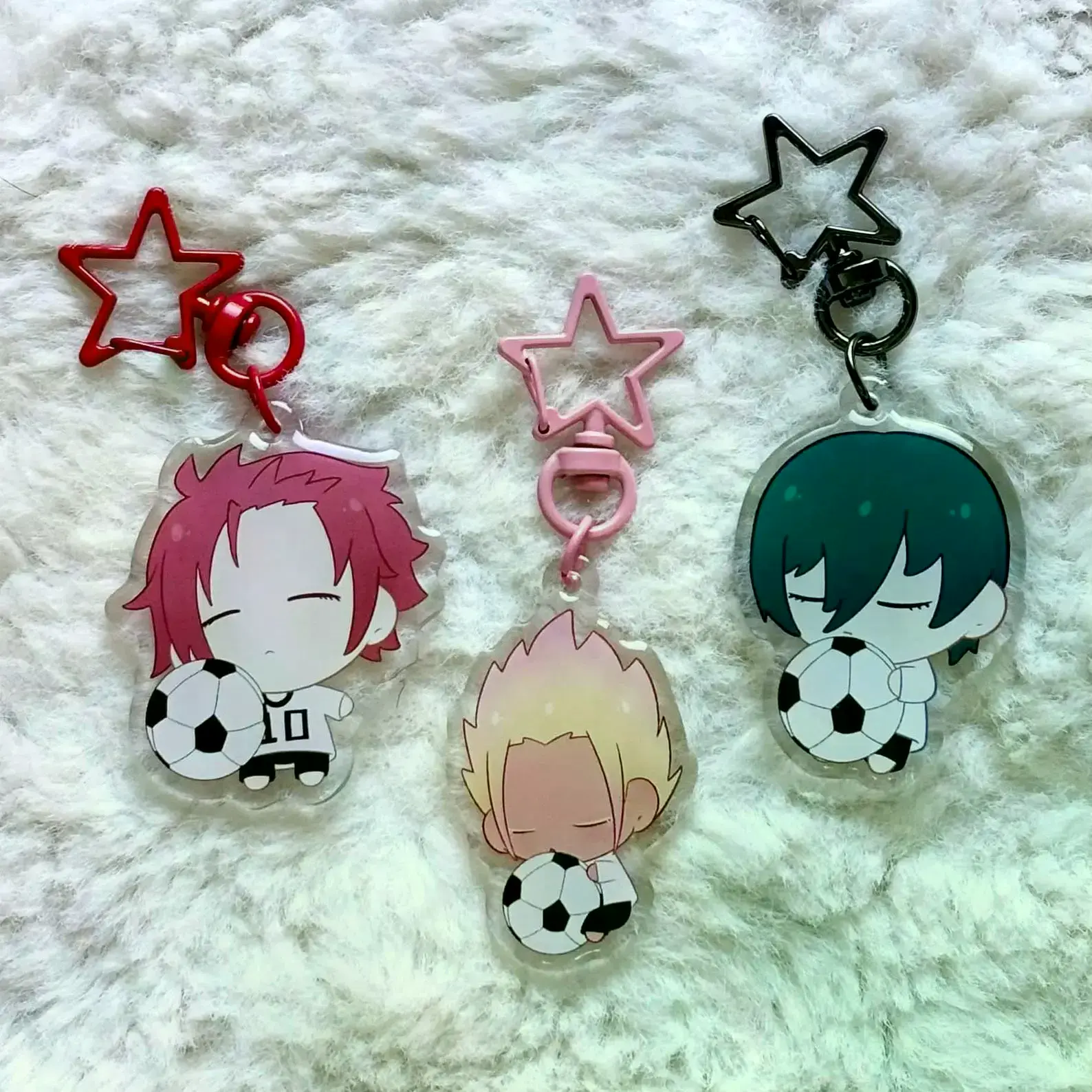 Blue Lock Keychain - Sae, Shidou, Rin Acrylic Charms - Cute Acrylic Cartoon Keychain, Funny Meme Character Charm for Keys, Bags, Backpack, Durable Gift for Fans & Collectors