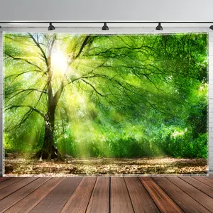 Forest Tapestry Sunshine Forest Backdrop Nature Landscape Wall Hanging Photography Background Scenic Decor for Living Room Bedroom Indoor Outdoor Home Decoration