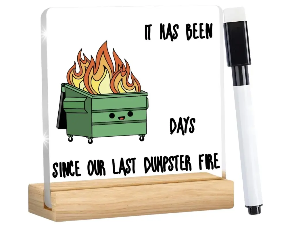 Dumpster Fire Desk Accessories Dumpster Fire Ornament Funny Desk Sign Décor, Gifts for Coworker, Boss, Men, Women