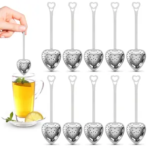 10Pcs Heart Tea Infuser for Loose Leaf, Tea Leaf Steeper, Strainers Heart Shaped Tea Infuser