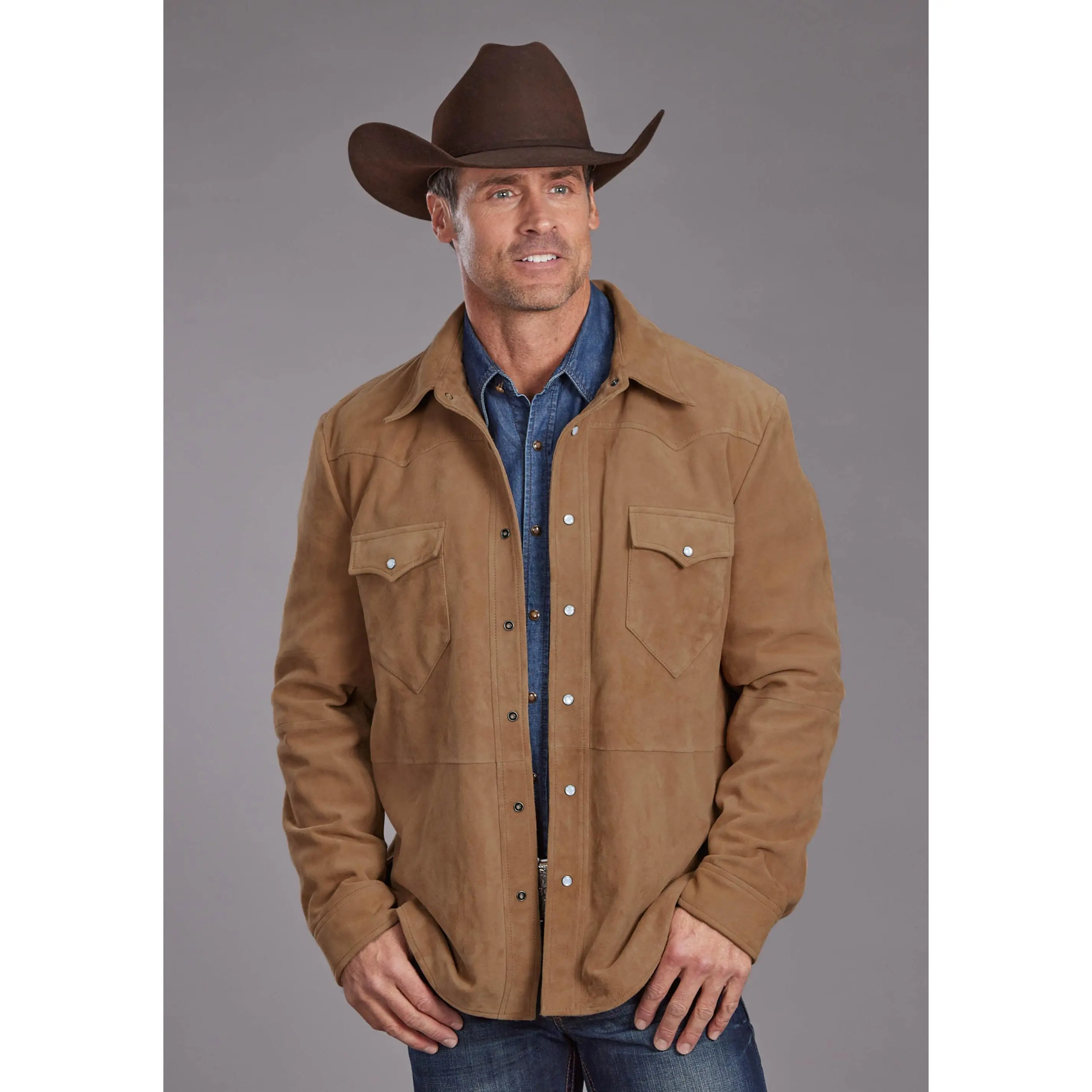Men's Stetson Light Tan Suede Leather Jacket