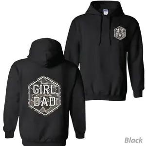 Camo Girl Dad Hoodie, Proud Dad of Girl Gift from Daughter, Fun & Playful Full-Size Unisex Hoodie for Men, USA-Made & Printed Apparel