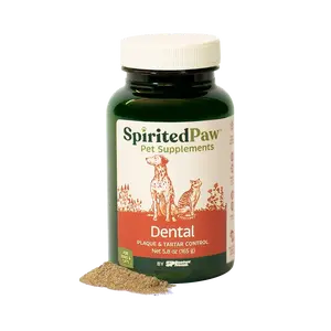 Spirited Paw Dental Powder for Dogs & Cats - 5.8 oz Mineral-Rich Formula for Plaque & Tartar Control - Easy Oral Health Support