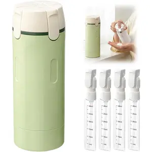 4 in 1 Travel Dispenser, 4 Pack 30ML Travel Bottles for Toiletries, Leak Proof Travel Size Containers, Portable Containers for Shampoo Lotion Conditioner Cream (Green)