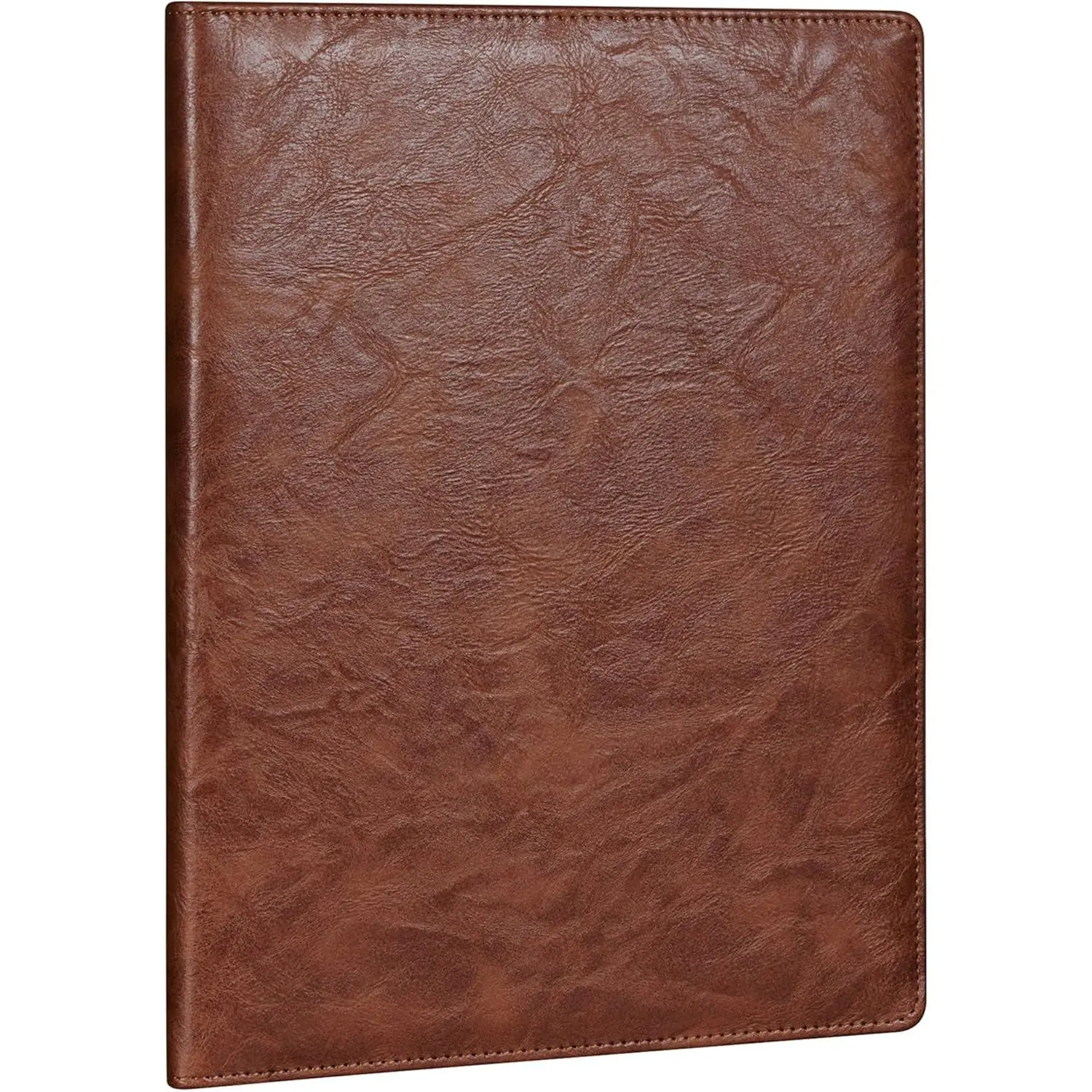 Padfolio Portfolio Folder, Faux Leather Interview Resume Folder with Document Organizer & Business Card Holder, Letter-Sized Notepad Legal Pad Holder for Men Women (Brown)