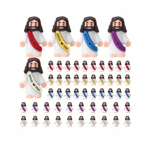 20pcs Random Mini Jesus Figurines "Jesus Loves You" Jesus Toys For Hide And Seek, Sunday School Party Favors (Random Color), Miniature Jesus, Christian Toys,Christian Toys, Christmas Gifts, Party Fillers, Christmas, Jesus, Toys, Christmas, Jesus, Toys