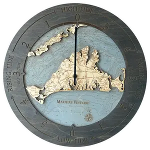 Martha's Vineyard Wood Carved Tide Clock