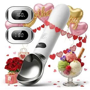 [Mother's Day] Heated Ice Cream Scoop, Electric Rechargeable Scoop with LED Display, 10s Quick Heat, Max 160°F, IP67 Waterproof, Home Dessert, Summer Treats, Gift Ideas