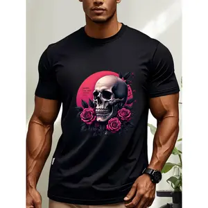 T-Shirt Round Neck Short Sleeve Casual Exquisite Design Summer Essential[100% Cotton]Men's Fashion