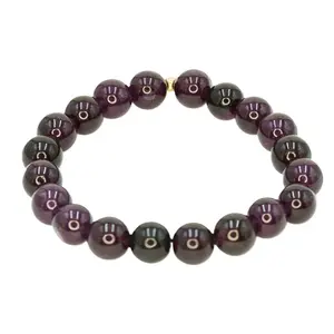 10 mm Deep Purple Jade Gemstone Stretch Bracelet