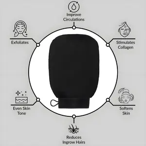 1 Piece Premium Body Exfoliating Gloves, 100% Vegan Viscose Traditional Body Scrub Gloves Kessa Korean Towel for Self Tanning Removal & Body Exfoliator for Pilarosis Keratosis Exfoliating Shower Scrubber