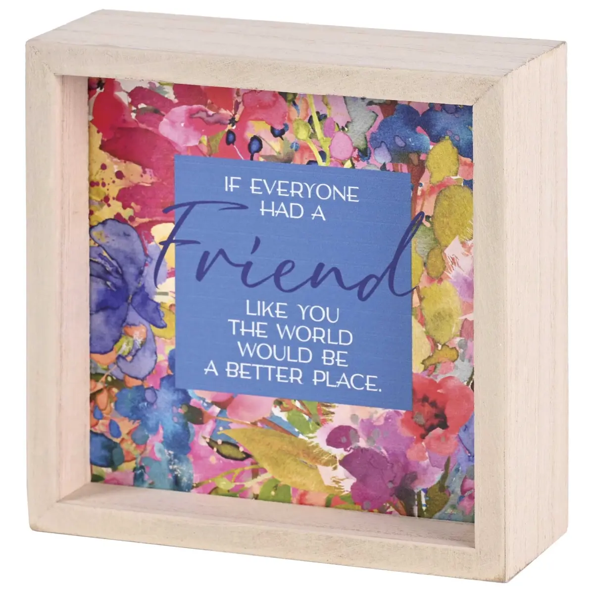 Dicksons ETTP6-1 Female Wooden MDF 360-Rotatable 2-Sided Flowers Frame Decor Sign with Interchangeable "If Everyone Had A Friend" Art Room Decor Poster & Print