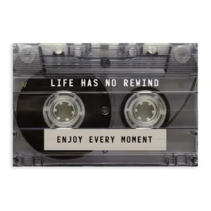 Canvas Frameless Wall Art Vintage Cassette Music Print with Positive Quotes for Bedroom Workspace Home Decor 12x18inch Museum-Quality HD Canvas Art - Decoration