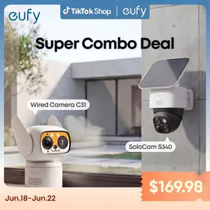 【Exclusive Bundle】eufy Security S340 + C31 Bundle, 360° Pan & Tilt, AI Auto Tracking, Human & Vehicle Detection, Color Night Vision, No Monthly Fee