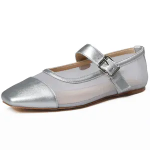 CELNEPHO Flats for Women Square Toe Buckle Strap Slip on Comfortable Mary Jane Shoes Casual Dress Womens Ballet Flats for Work Office Daily Walking Valentine Gift Shoes