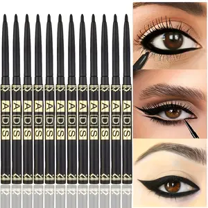 12Pcs/Smooth waterproof and sweat-proof black eyeliner to prevent stains for bold eye makeup Longwear Eye Liner