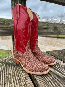Anderson Bean Men's Terra Vintage Elephant & 13” Tamarillo Red Cutter Toe Cowboy Boots 335349