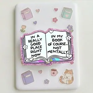 Magnetic Phone Grip In My Book Not Mentally, Removable Magsafe Compatible Kindle Holder, Funny Bookish Aesthetic High-Quality Print, Gift for Bookworms