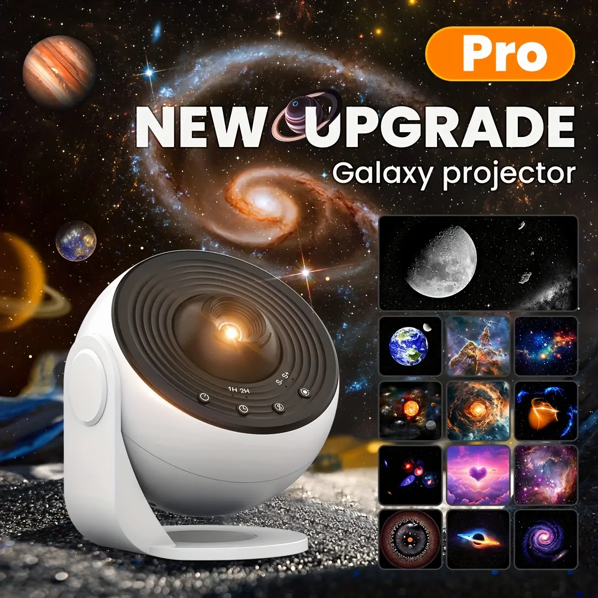 2025 New Model 4K HD Earth Projector PRO, 13 Film Cards, Globe Galaxy Projection Lamp Pro Version, Table Lamp from Home Decor