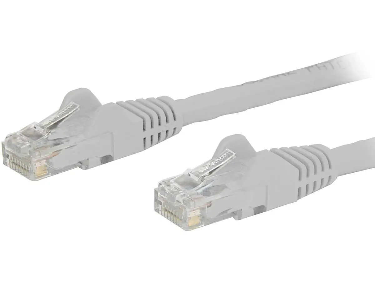 Startech U/UTP Shielded RJ-45 Male-Male Patch Cable - 20 ft, White, Polyvinyl Chloride, High-Speed Data Transfer
