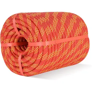 1/2 Inch 150Ft Red Static Tree Climbing Rope, Professional Arborist Rope for Adults Outdoor Tree Maintenance Climbing