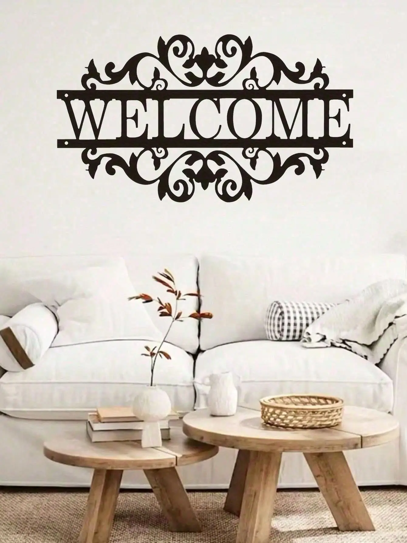 Vintage Farmhouse Welcome Sign For Front Door - Rustic Metal Wall Art, Outdoor Porch Decor, Cute Farmhouse Entryway Sign, Home Sweet Home Gift Idea, Housewarming Present, Country Porch Signs, Outdoor Wall Art For Patio, Home Entrance Decor For American H