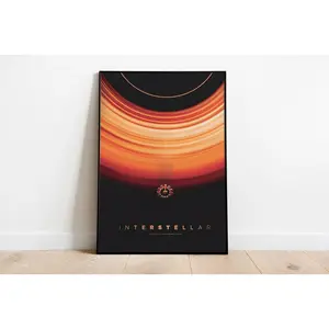 Interstellar Movie Poster Minimalist Mid-Century Modern Art Print ( Unframed - Print Only ) (No Frame)