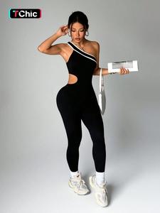 Women's Colorblock Criss Cross Jumpsuit, Sleeveless High Stretch Knit, Sporty Style, Athleisure Style, Comfortable for Yoga, Gym, Outdoor Activities