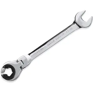 ?1PCS 11/16 Open Flex- Ratcheting Wrench, SAE Ratcheting Spanner with 72 , Chrome Vanadium Steel Tubing Ratchet Spanner