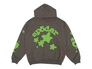Sp5der Men's Beluga Hoodie Slate Grey/Green, from StockX