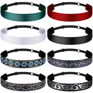 Set of 8 Elastic Hairbands, Designed to Stay in Place, Adjustable Fabric Headbands Suitable for Sports And Yoga, Solid Color Bohemian Style Hair Additions for Women, Perfect for Workouts And Makeup