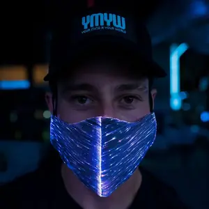 Fiber Optic Light Up Mask — Black