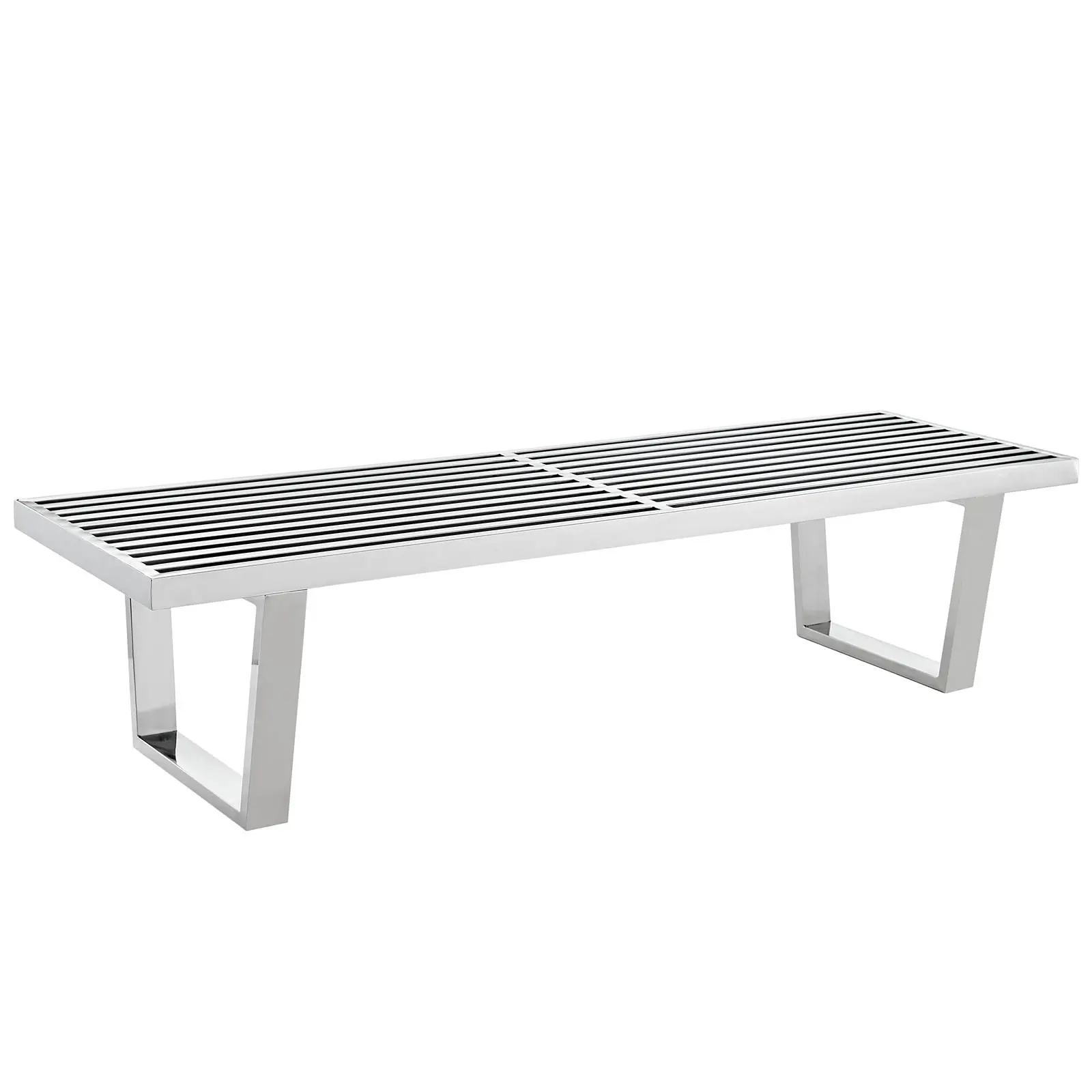 Sauna 5' Stainless Steel Bench in Silver