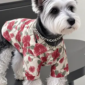 Dog clothes, new floral dog clothes, resort-style summer shirts, spring dog clothes