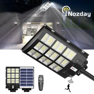 6500W IP67 outdoor lighting Solar Parking Lot Light, 305000LM Commercial Outdoor Solar LED Street Light Dusk to Dawn with Motion Sensor, 6000K Solar Security Flood Lights for Wall, Pole，Garage, lawn, outdoors, doorway，Suitable for multiple environments
