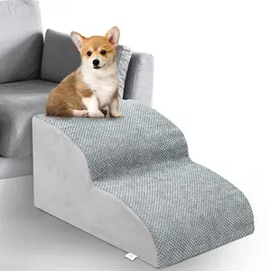 Dog Stairs for Small Dogs — Extra-Wide High-Density Foam Pet Steps with Non-Slip Bottom for Beds & Couch summerwins