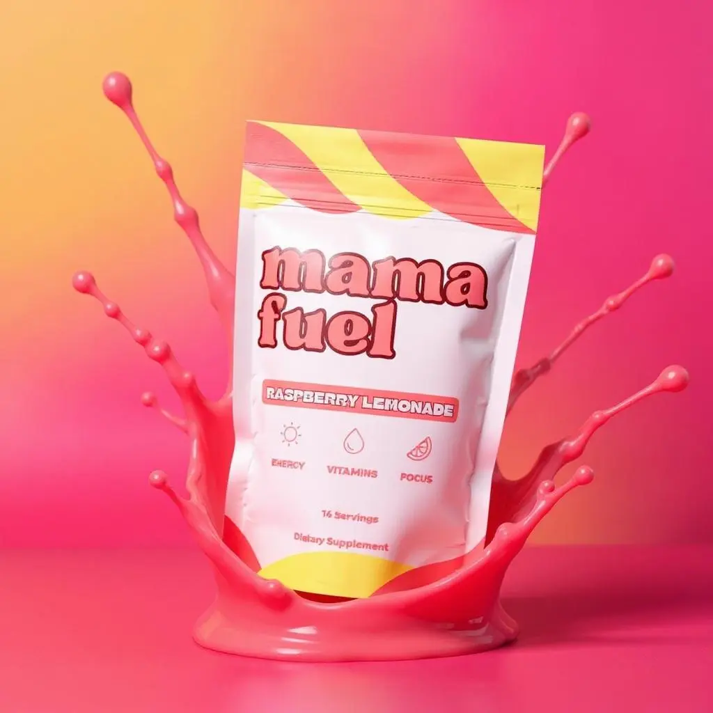 Mama Fuel 14 Pack Calm Energy Drink Mix for Women, Raspberry Lemonade Stick Packs with B12 Iron Folate Magnesium Choline, Caffeine + Glycine, No Jitters No Crash, Sugar Free Powder, Mom Energy Hydration Boost, Daily Nutritional Supplement for Busy Moms Vi