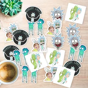 Stickers Pack 20 Pcs Rick Vinyl Aesthetic Luggage Bumper Bike Water Aesthetic Guitar Laptop Waterproof Skateboard Colorful Bottle Car