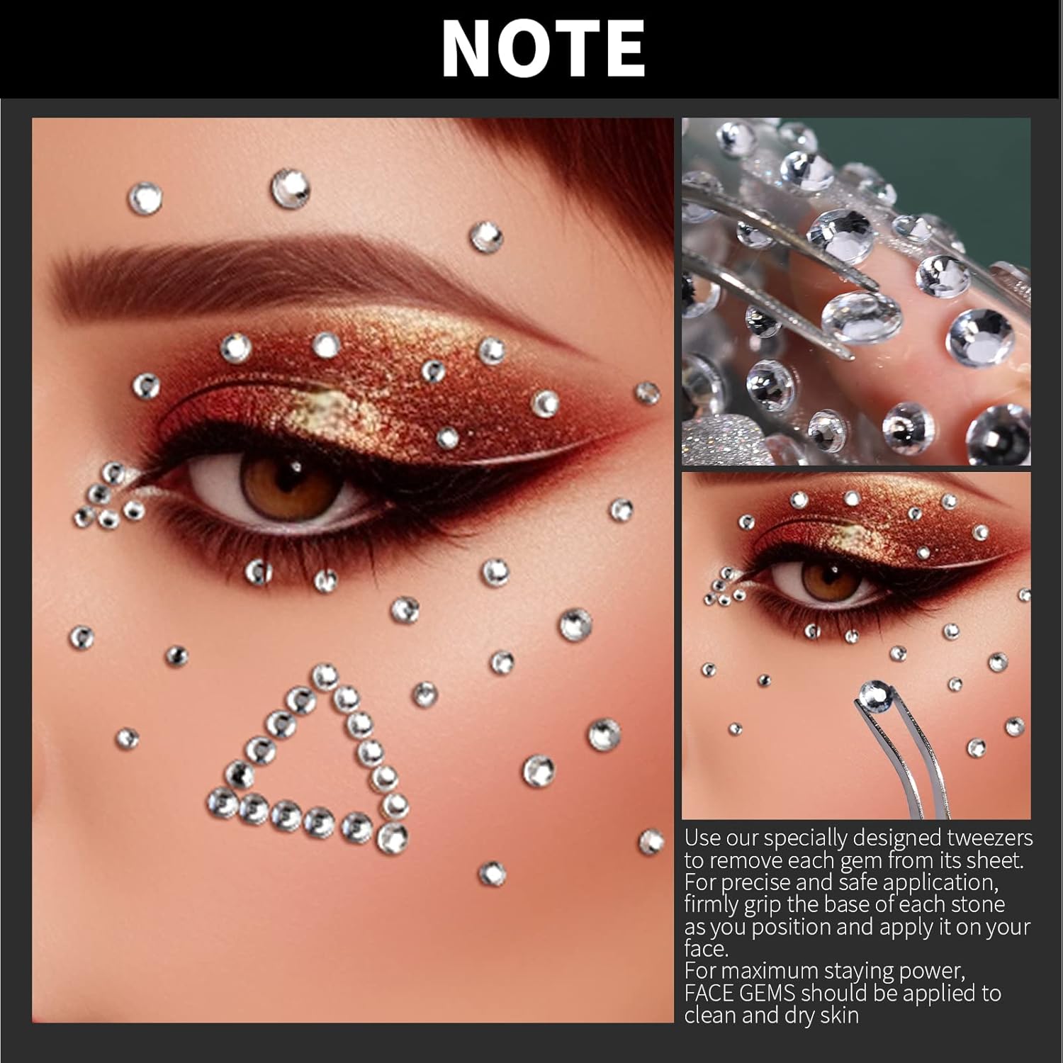 Limited Halloween Sale: Self-Adhesive Face Gems and Pearls,Perfect for Makeup, Festival Jewels, Rhinestone Stickers, Glitter Cosmetic Glitter Cosmetic