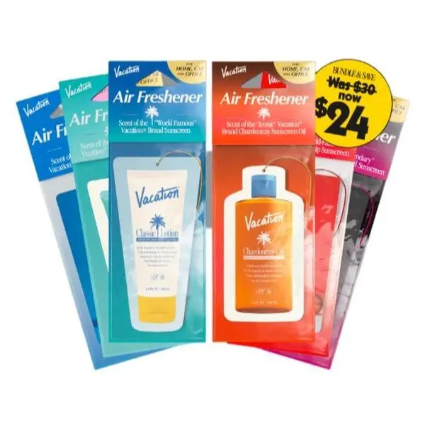 Air Freshener Variety Pack 6 Pack | Hanging Air Freshener for Car, Home and Office, Classic Lotion, After Sun, Super Spritz, Baby Oil, Chardonnay and Whip Scents
