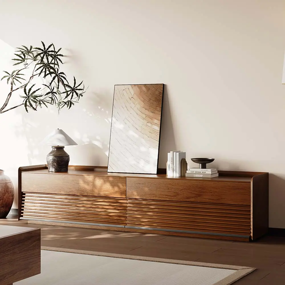 78.74" Mid-Century TV Stand, Modern Entertainment Center, Cabinet with Adjustable Light, Walnut TV Console，Fully-Assembled, Perfect for 75-inch TVs