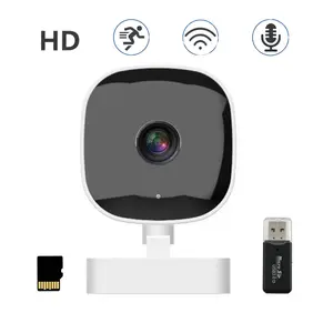 Home Security Camera, Wireless Surveillance Camera 2.4G WiFi HD Window Cam with IR Night Vision Motion Detection, Two-Way Voice Rechargeable for Nightstand Office, Support 64G TF Card & Multiple Device Viewing Easy Installation