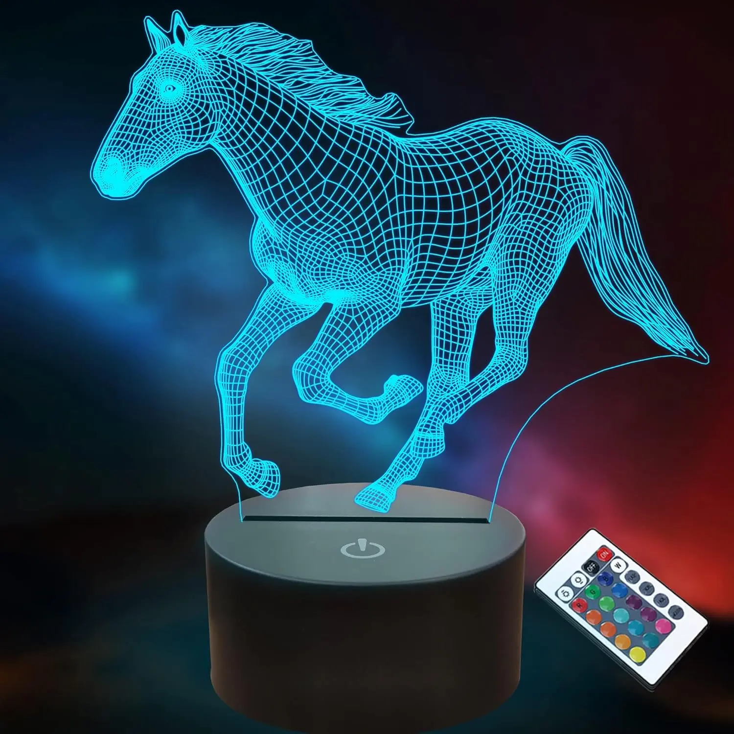 Horse Night Light for Girls, 16 Color Changing LED Horse Lamp with Remote Control, Horse Room Decor, Birthday & Christmas Gift for Girls Age 6-12