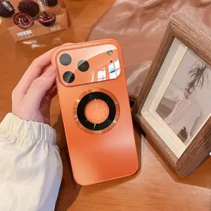 Matte Magnetic Phone Case,For IPhone 17 16 15 14 13 Pro Max Plus, For Magsafe Wireless Charging Lens All Inclusive Bottom Cover